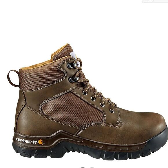 CARHARTT RUGGED FLEX® 6" STEEL TOE WORK BOOT SIZE 10 BROWN NEW WITHOUT BOX - Picture 1 of 7